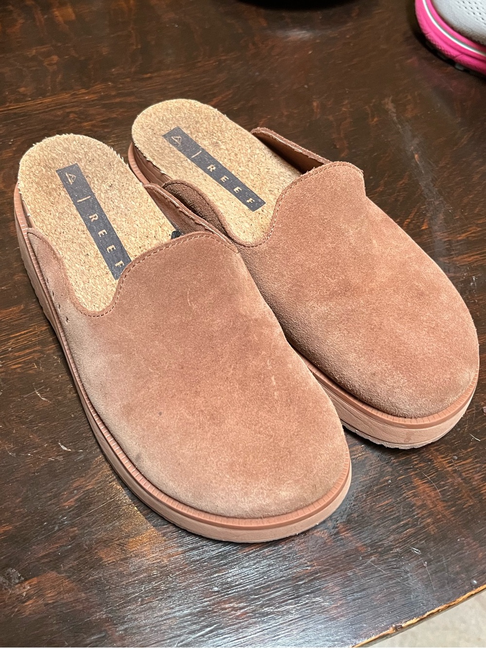 Reef Women's Suede Slip-On Mule in Chestnut
